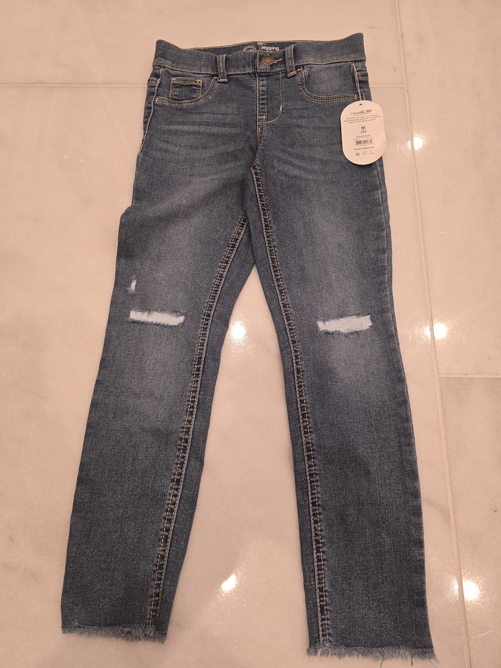 wonder nation Blue Distressed Straight-Leg Jeans